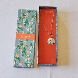 Lucky brand  semi precious compass pendent NWT